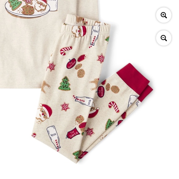 The Children’s Place Unisex Milk & Cookies For Santa 2 PC Pajama Set Size 12 NWT - Picture 4 of 6